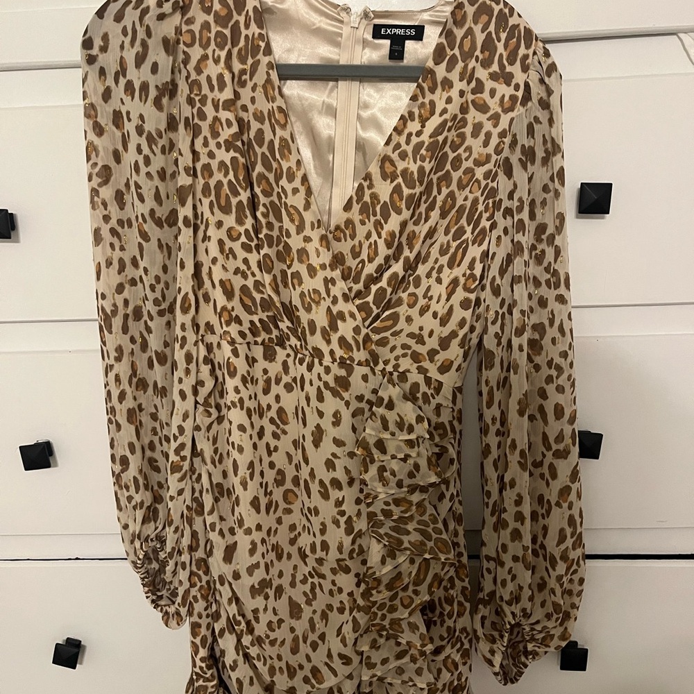 Leopard Print Wrap Dress